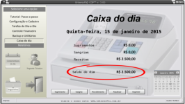 En este mdulo contiene todos los recibos del da, los valores para los suministros y las sangras en efectivo.